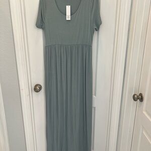 Pink Blush Light Blue Basic Maxi Dress